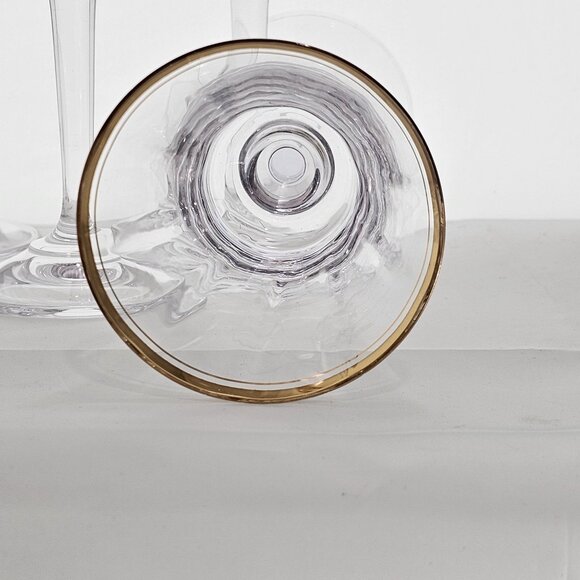 4 Mikasa Jamestown Gold Wine Glasses 8.75" shiny gold rim elegant fine crystal - Picture 7 of 9